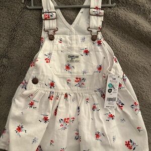 OshKosh B'gosh Floral White Kids Overalls